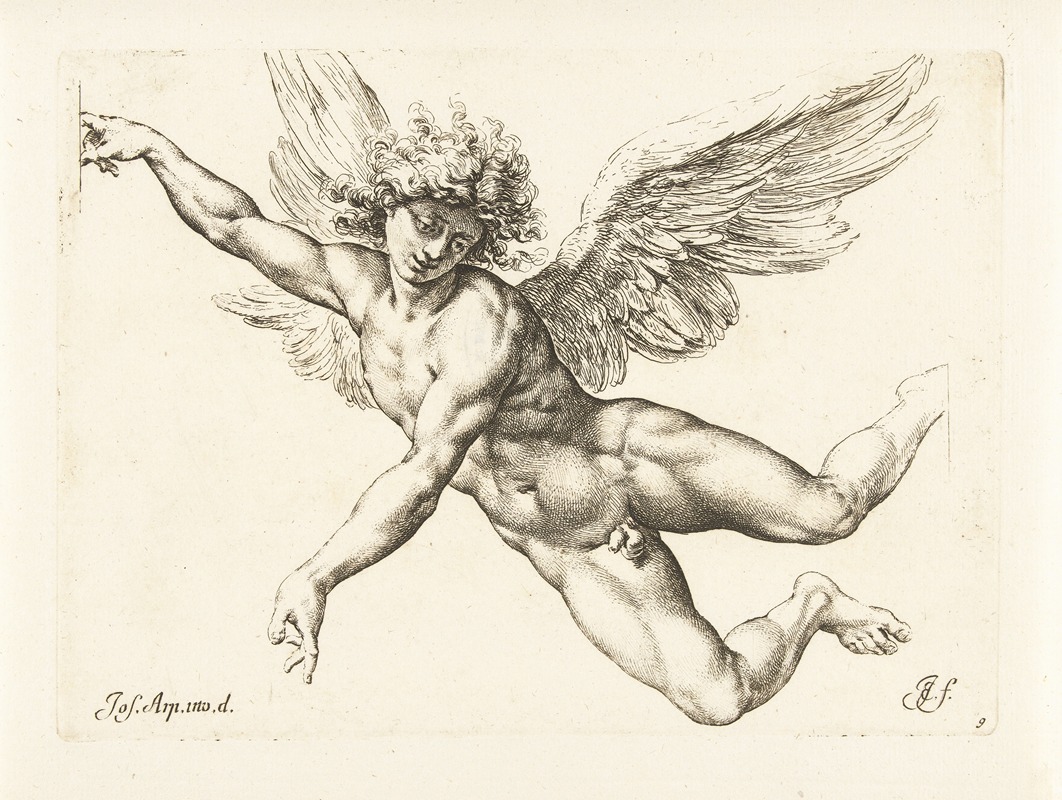 Jan de Bisschop - Study for a flying, nude angel