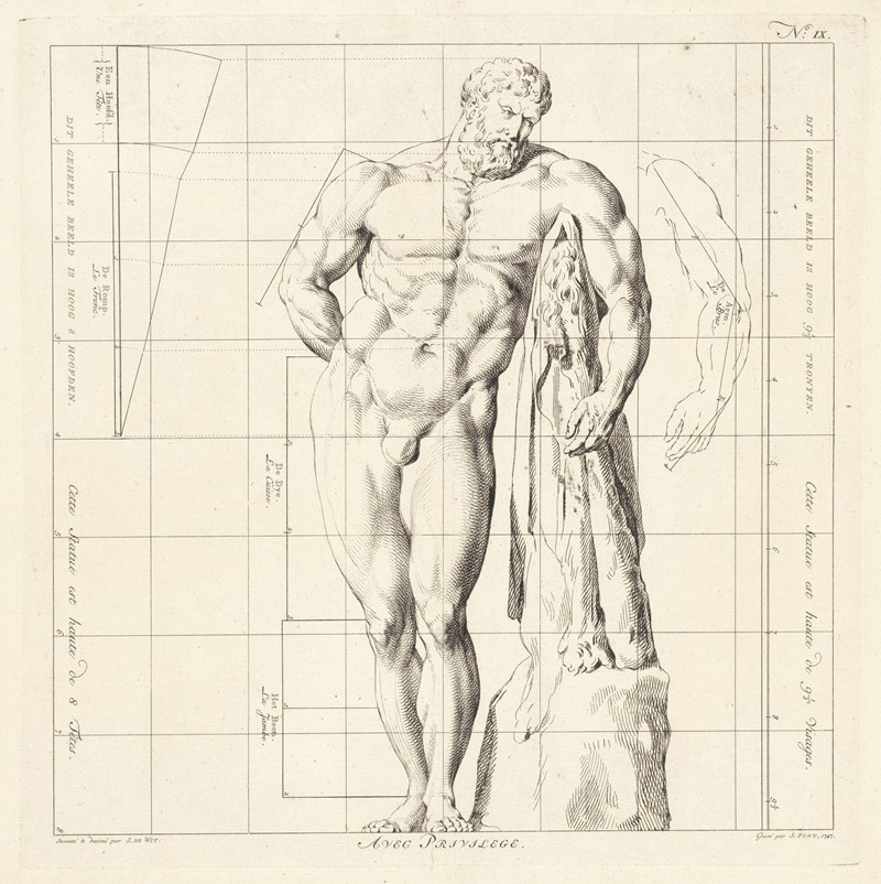 Jan Punt - Proportional study of the body of Hercules Farnese