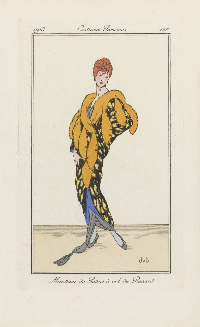 Jan van Brock - Journal des Dames et des Modes – Manteau de Putois à col de Renard