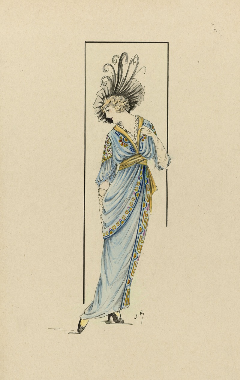 Jan van Brock - Woman in blue dress