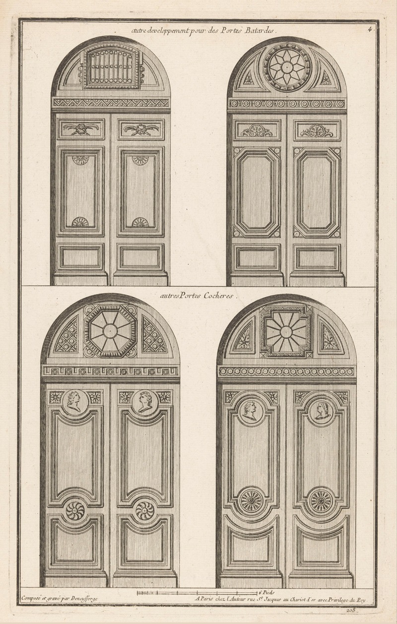 Jean François de Neufforge - autre developpement pour des Portes Batardes, autres Portes Cocheres