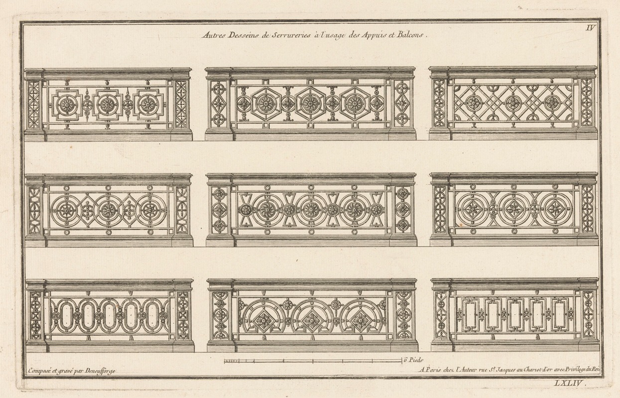 Jean François de Neufforge - Autres Desseins de Serrureries à l’usage des Appuis et Balcons