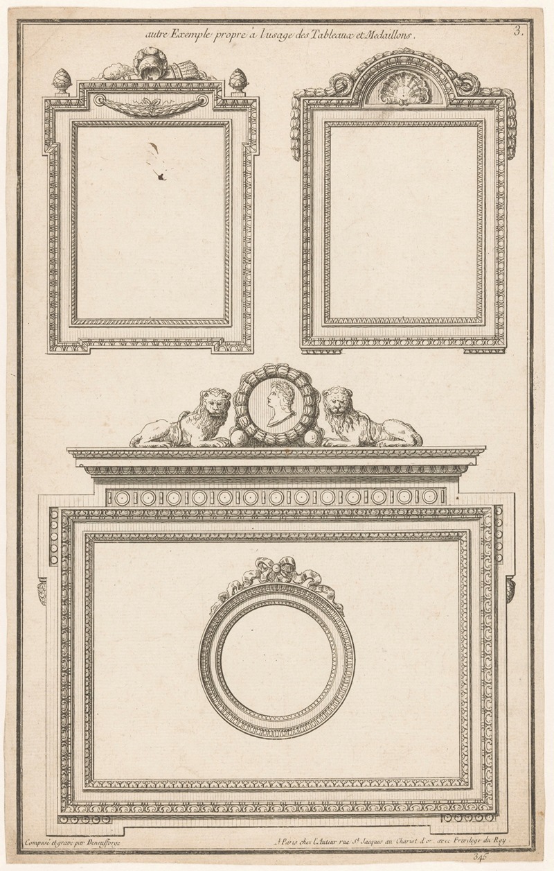 Jean François de Neufforge - autres Exemple propre à l’usage des Tableaux et Medaillons