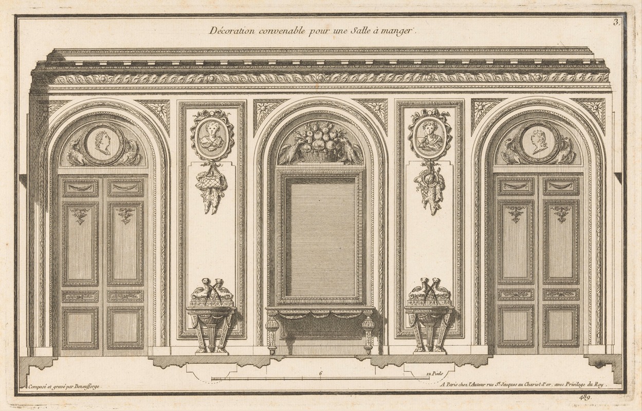 Jean François de Neufforge - Décoration convenable pour une Salle à manger