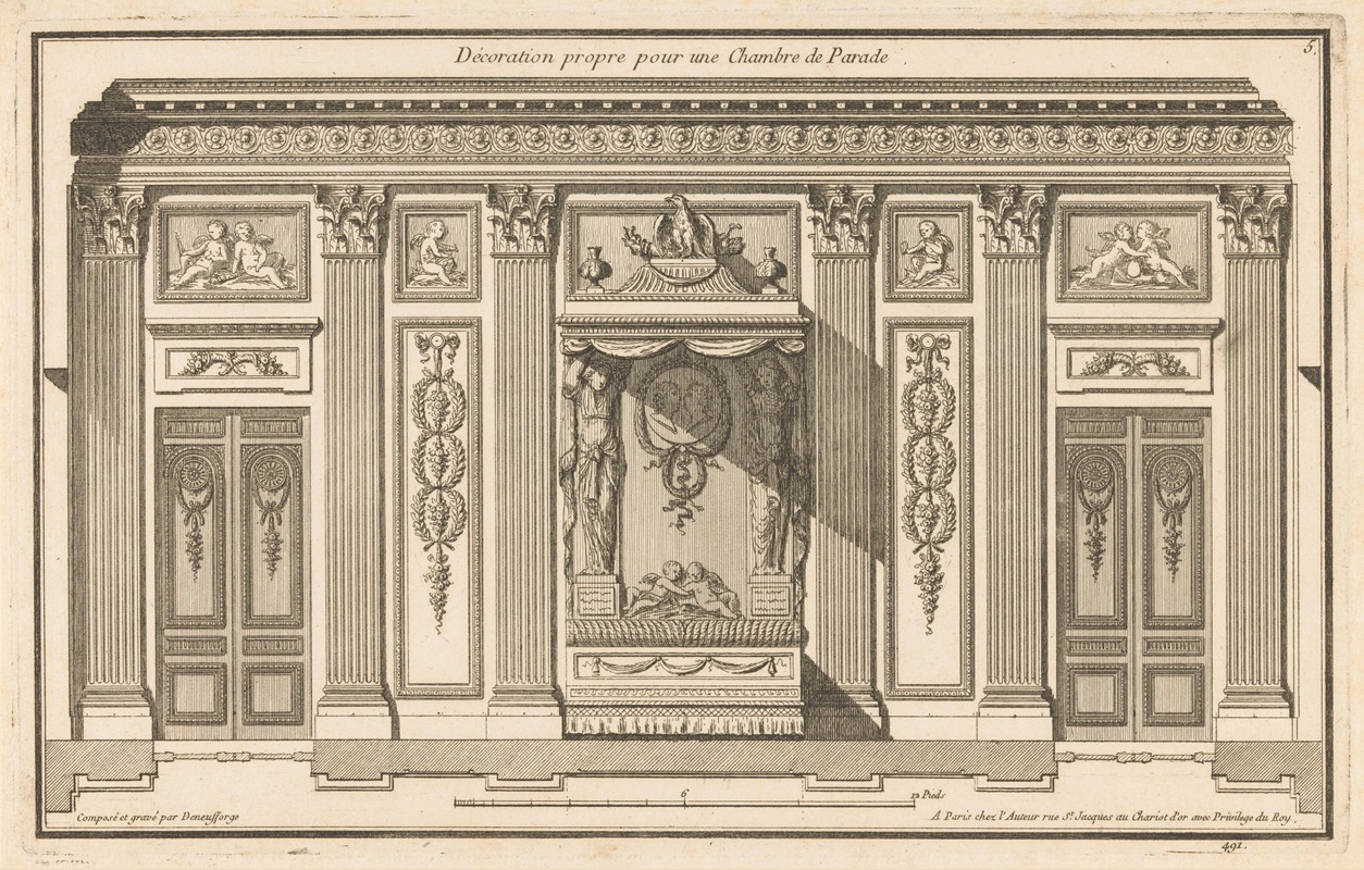 Jean François de Neufforge - Décoration propre pour une Chambre de Parade