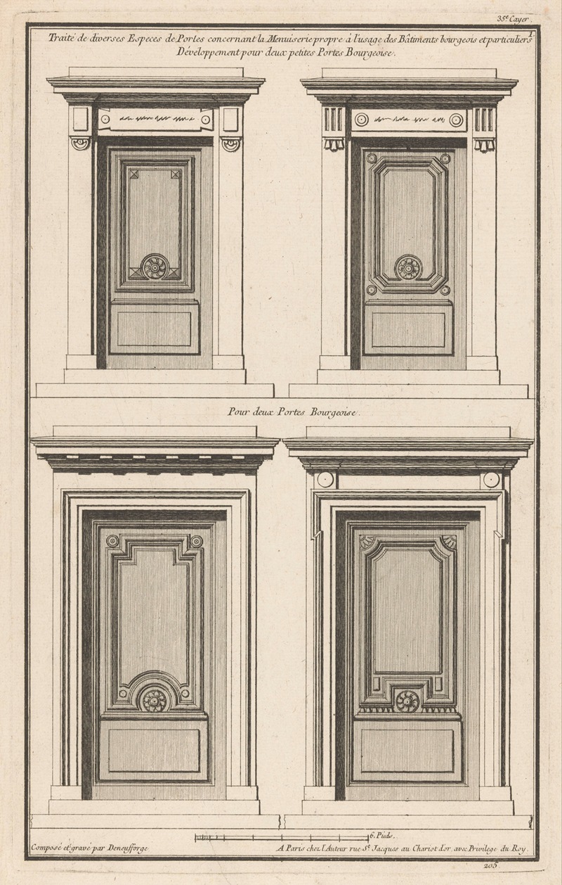 Jean François de Neufforge - Développement pour deux petites Portes Bourgeoise
