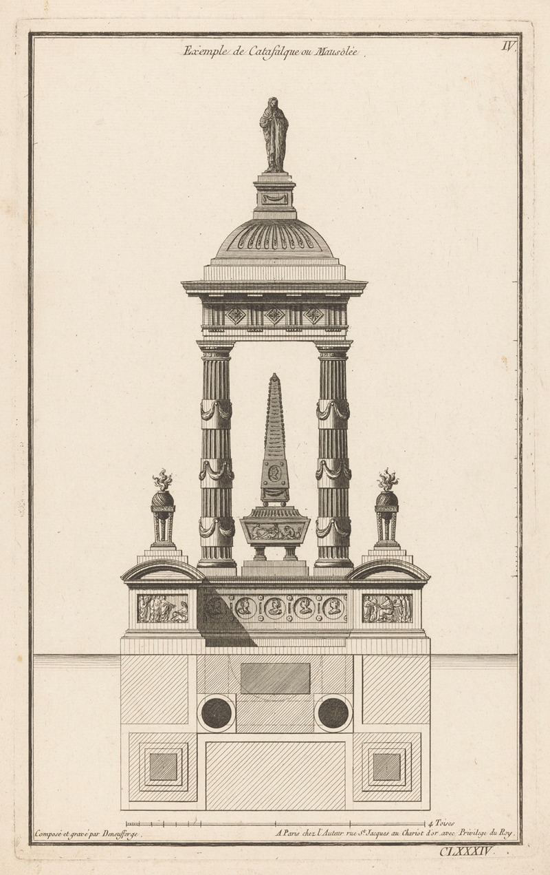 Jean François de Neufforge - Exemple de Catafalque ou Mausôlée.