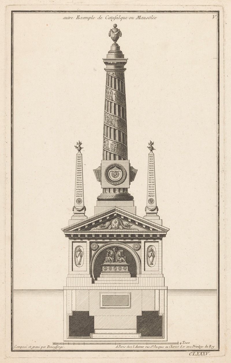 Jean François de Neufforge - Exemple de Catafalque ou Mausôlée