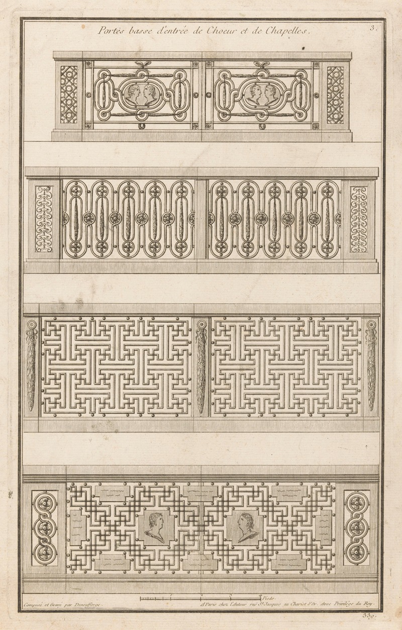 Jean François de Neufforge - Portes basse d’entrée de Choeur et de Chapelles