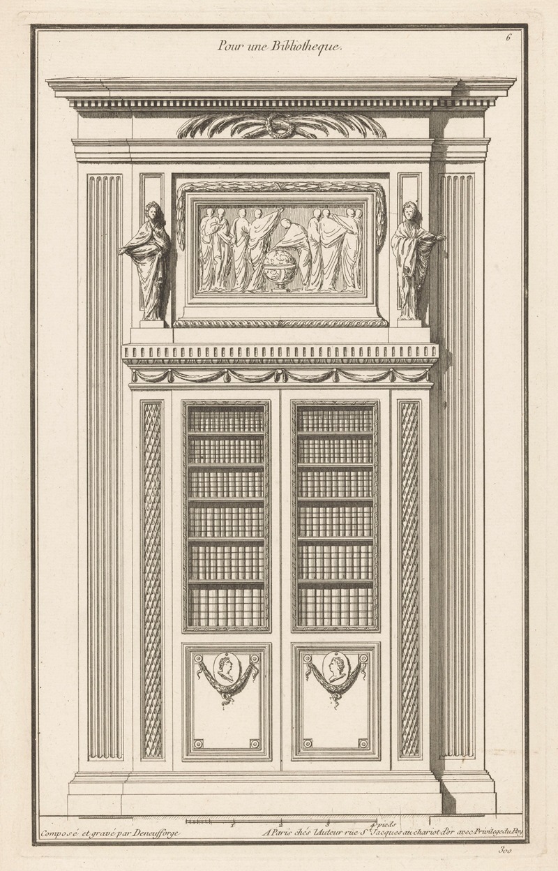 Jean François de Neufforge - Pour une Bibliotheque.