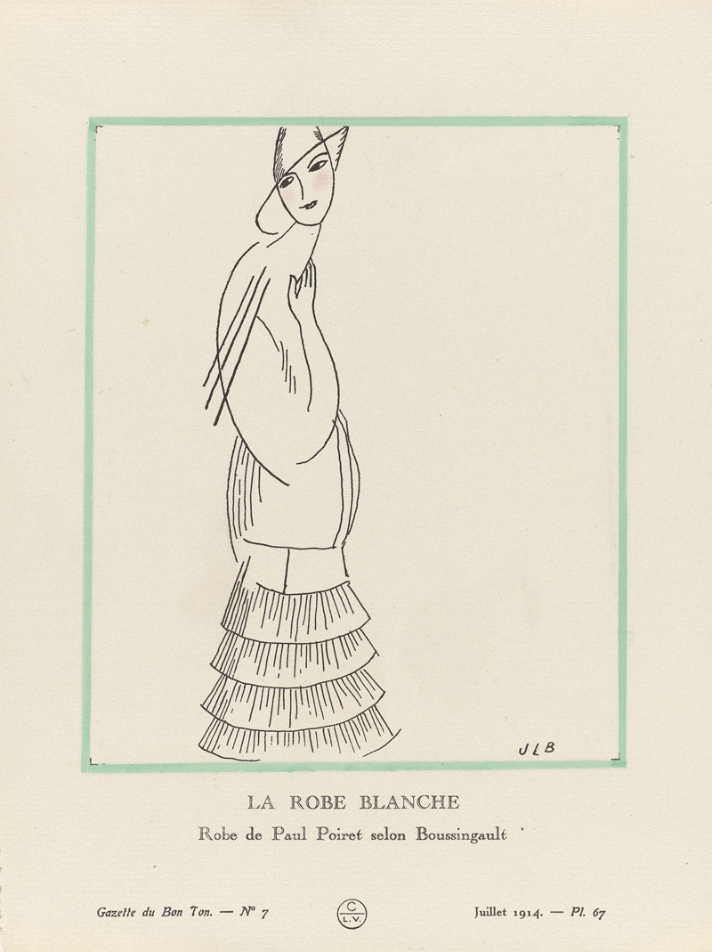 Jean-Louis Boussingault - La robe blanche Robe de Paul Poiret selon Boussingault