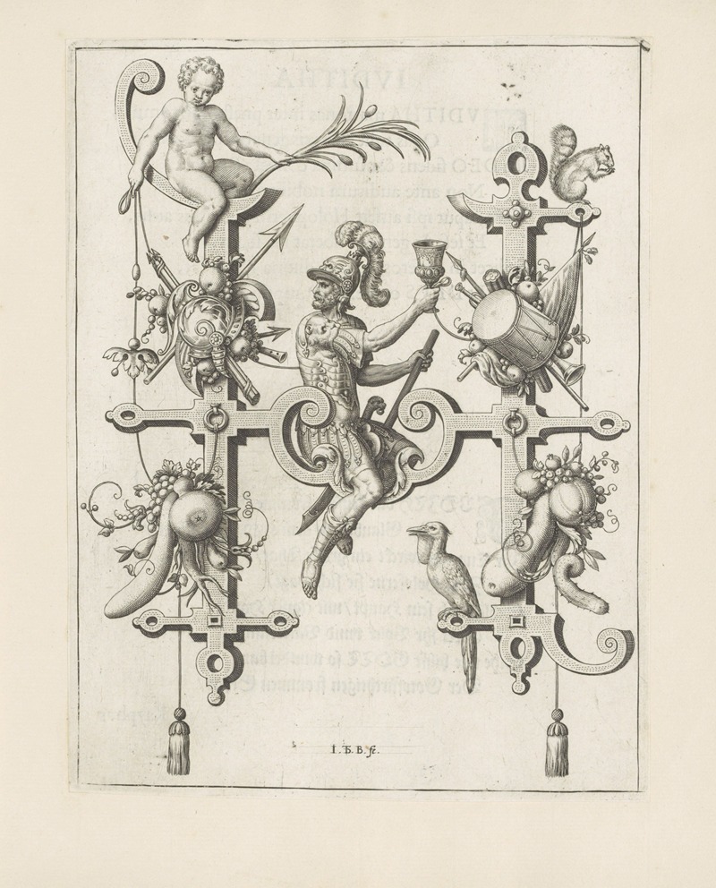 Johann Theodor de Bry - Letter H with Holofernes