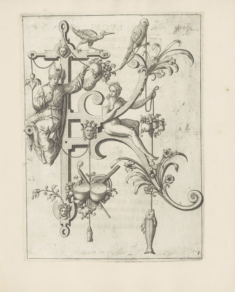 Johann Theodor de Bry - Letter K with Caiaphas