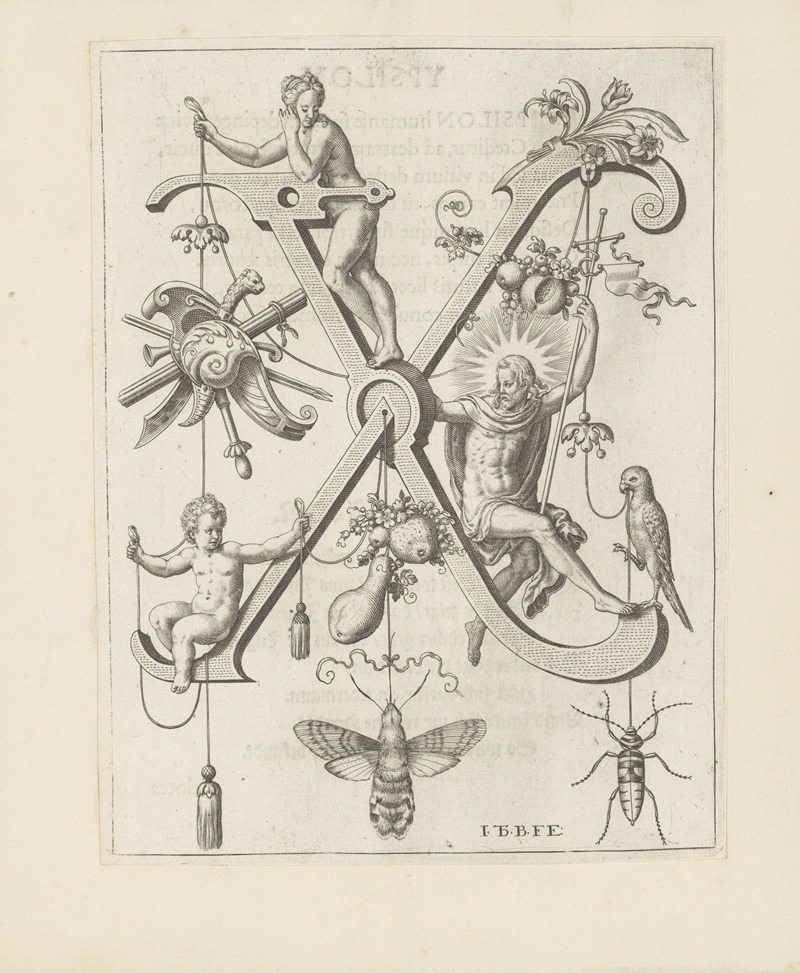 Johann Theodor de Bry - Letter X with Christ
