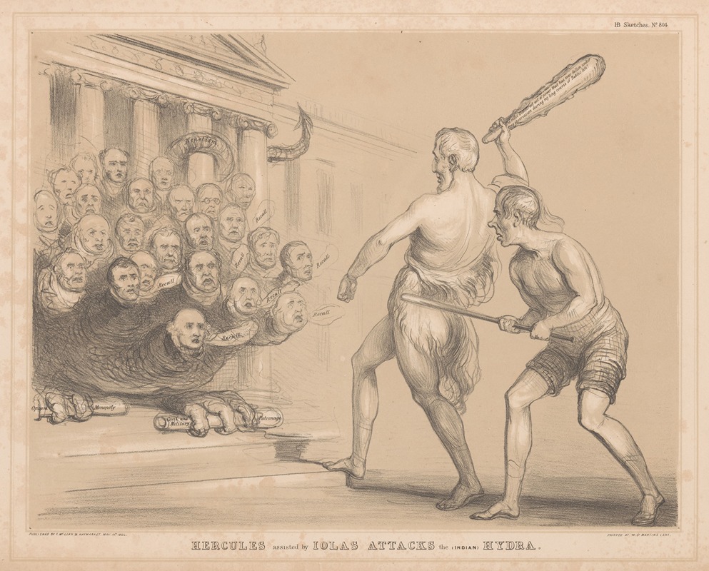 John Doyle - Hercules, assisted by Iolas attacks the (Indian) Hydra