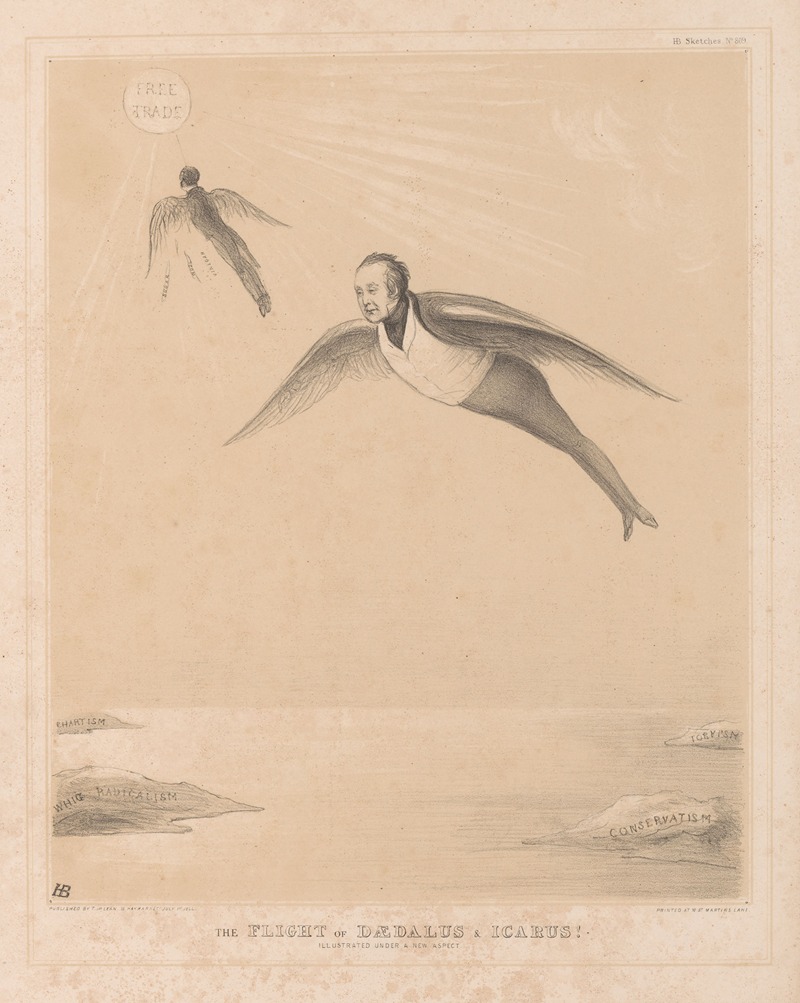 John Doyle - The flight of Daedalus and Icarus! ‘Illustrated under a new aspect