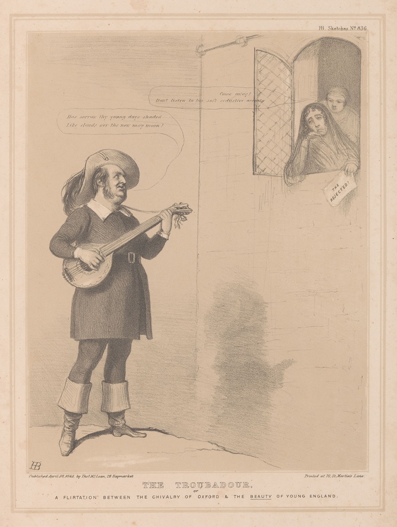 John Doyle - The troubadour, or A flirtation between the chivalry of Oxford & the beauty of young England