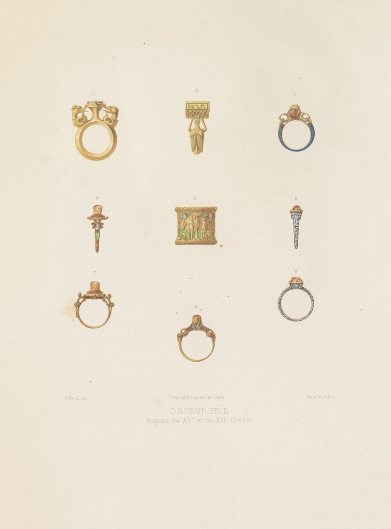 Joseph Rose Lemercier - Bagues du XVe et du XVIe siècle
