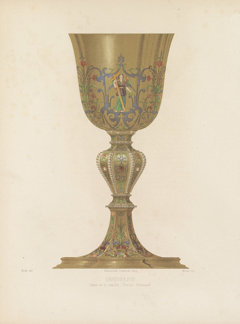 Joseph Rose Lemercier - Calice en or émaillé – Travail Allemand