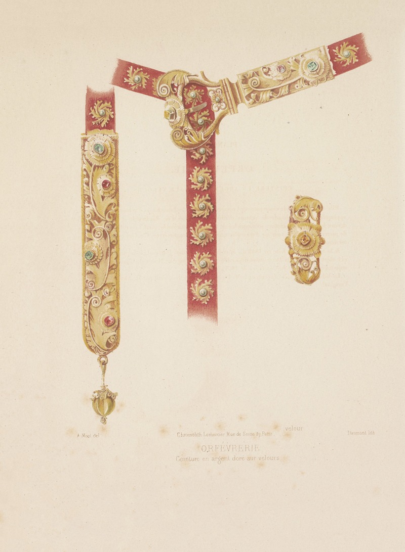 Joseph Rose Lemercier - Ceinture en argent doré sur velours