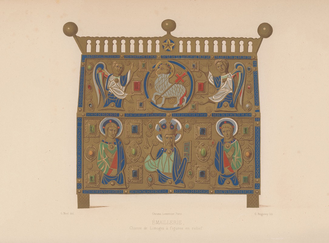 Joseph Rose Lemercier - Chasse de Limoges à figures en relief