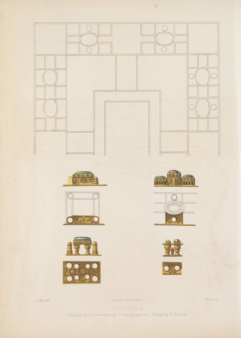 Joseph Rose Lemercier - Chatons de la couverture de l’évangéliaire de l’Abbaye de St. Eméran