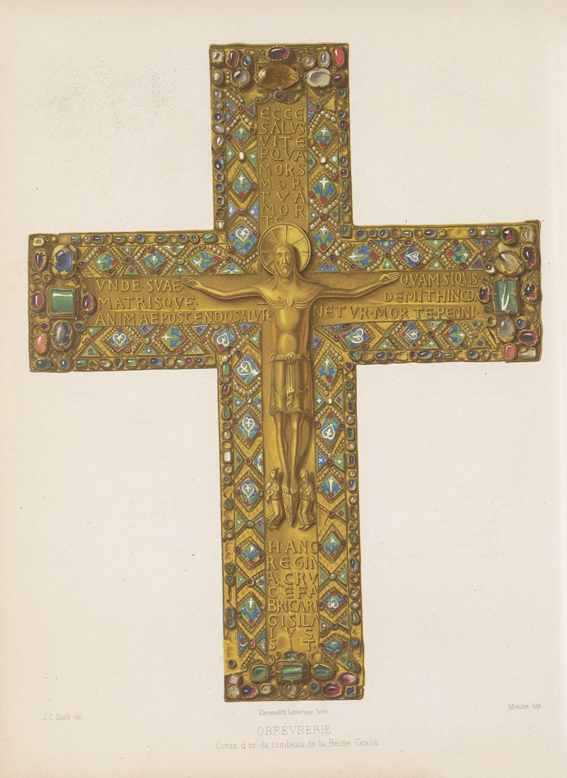 Joseph Rose Lemercier - Croix d’or du tombeau de la Reine Gisila