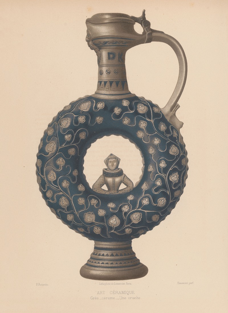 Joseph Rose Lemercier - Grès, cérame, Une cruche
