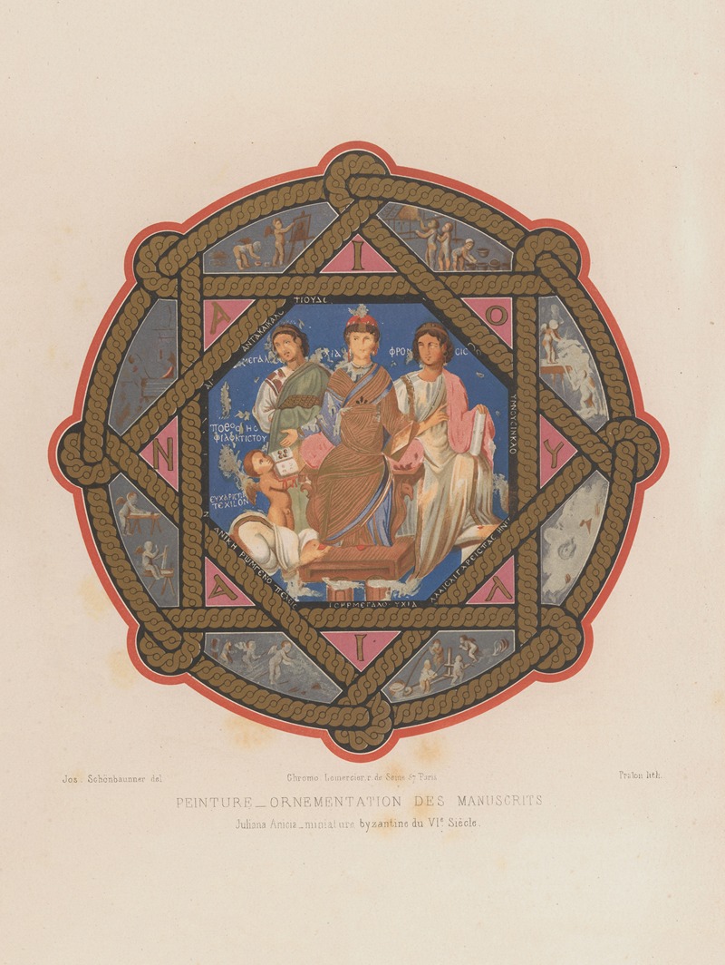 Joseph Rose Lemercier - Juliana Anicia, miniature byzantine du VIe siècle