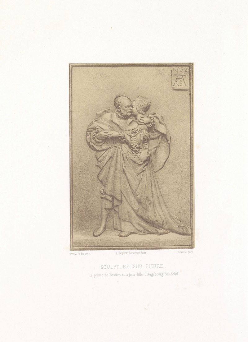 Joseph Rose Lemercier - Le prince de Bavière et la jolie fille d’Augsbourg bas-relief