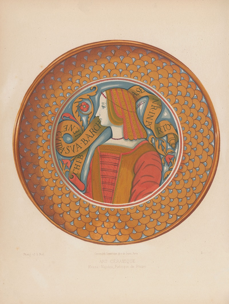 Joseph Rose Lemercier - Mezza, Majolica, Fabrique de Pesaro