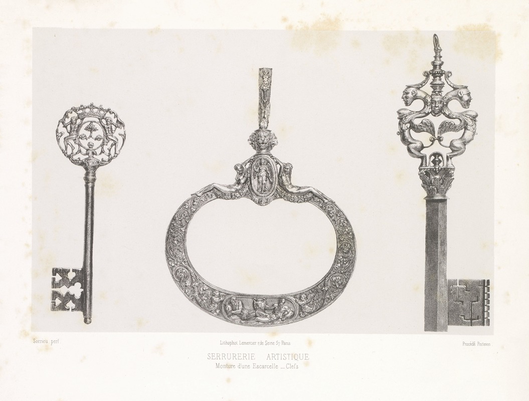 Joseph Rose Lemercier - Monture d’une Escarcelle – clefs