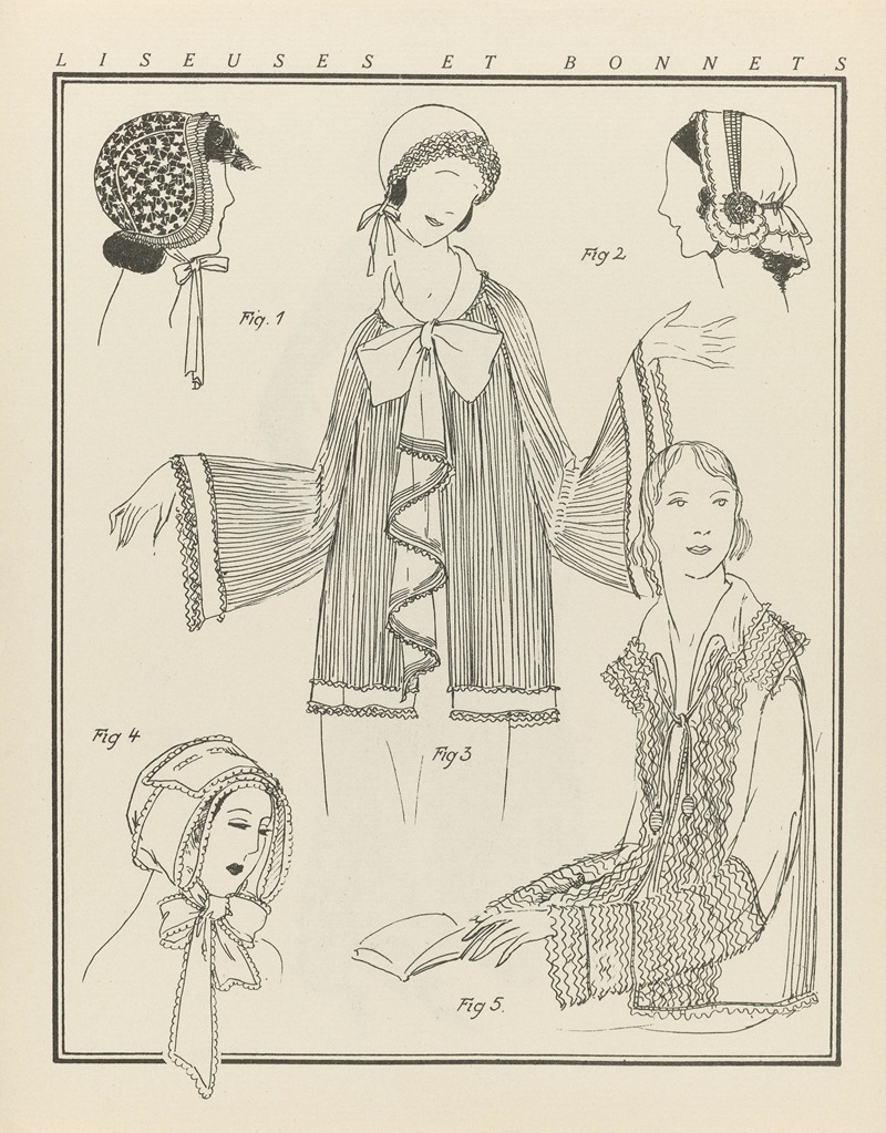Lucien Vogel - Gazette du Bon Ton – Liseuses et bonnets