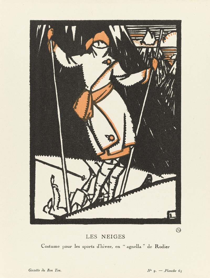 Maurice Leroy - Gazette du Bon Ton – Les Neiges Costume pour les sports d’hiver, enagnella de Rodier