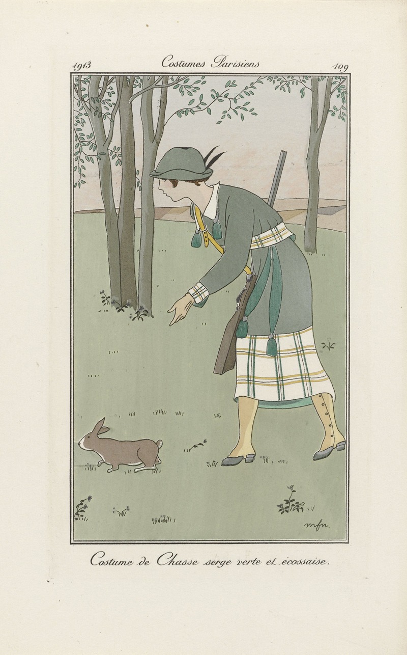 MFN - Journal des Dames et des Modes, Costumes Parisiens – Costume de Chass