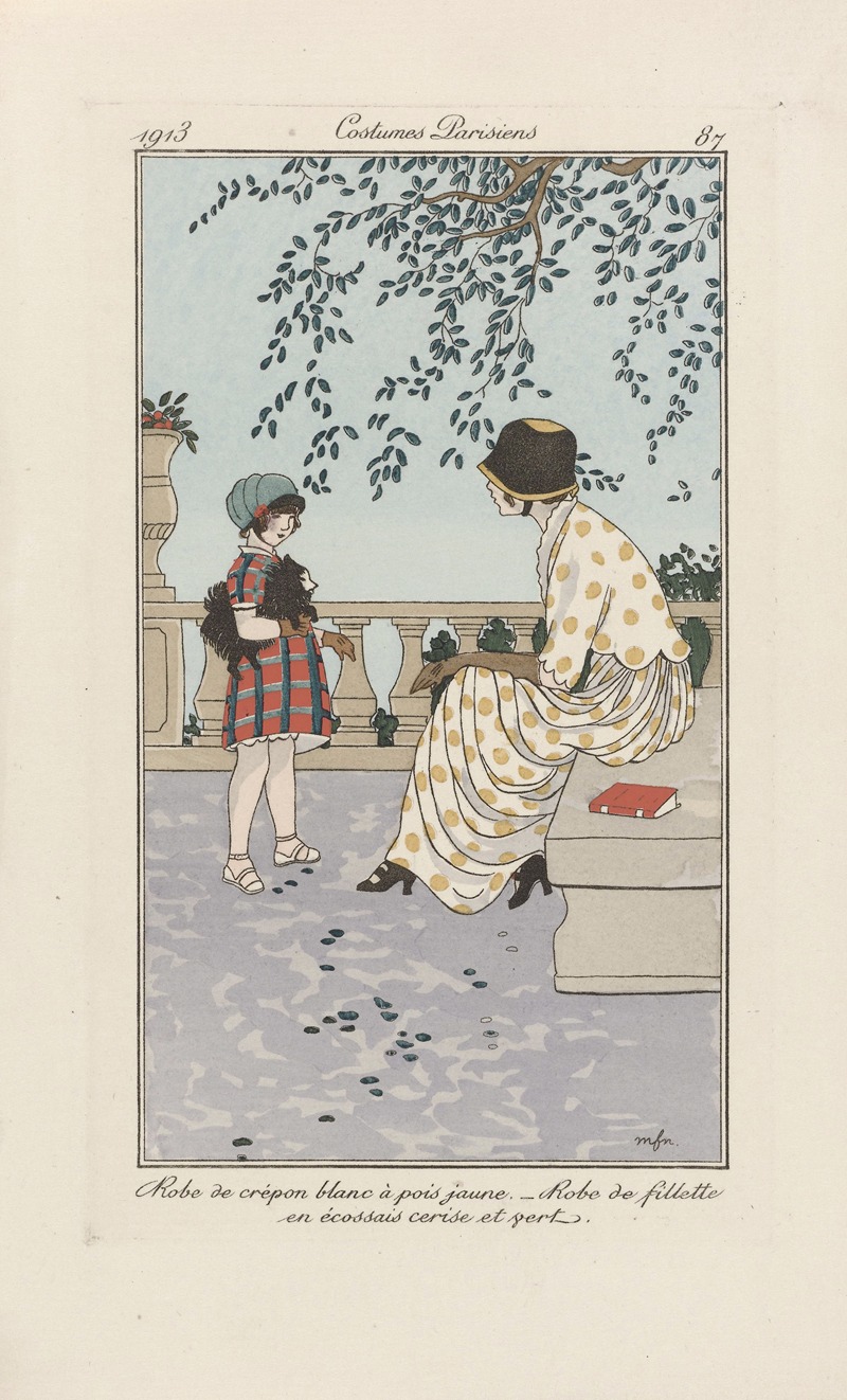 MFN - Journal des Dames et des Modes, Costumes Parisiens – Robe de crépon