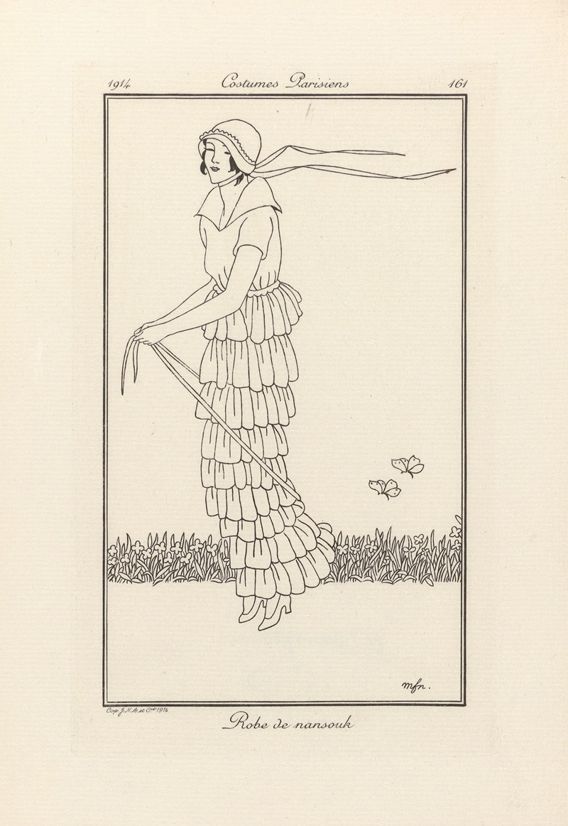 MFN - Journal des Dames et des Modes, Costumes Parisiens – Robe de nansouk