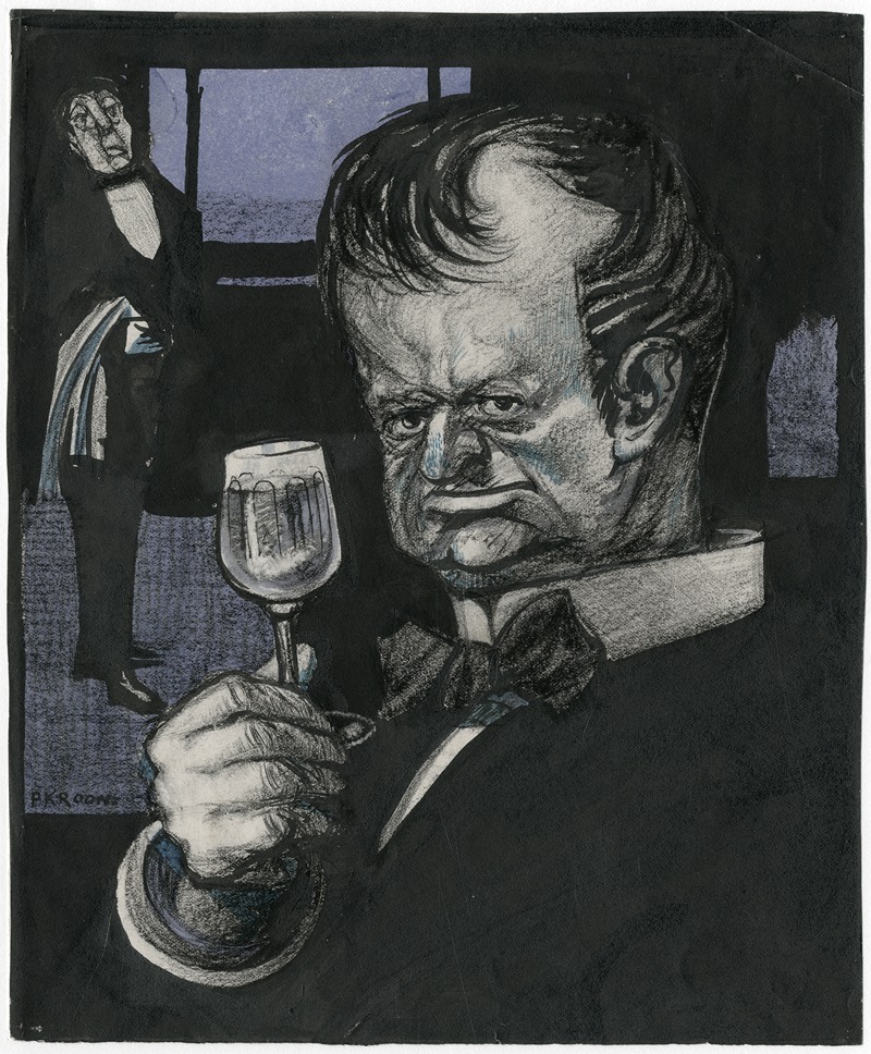 Patricq Kroon - Karikatuur van een wijndrinker