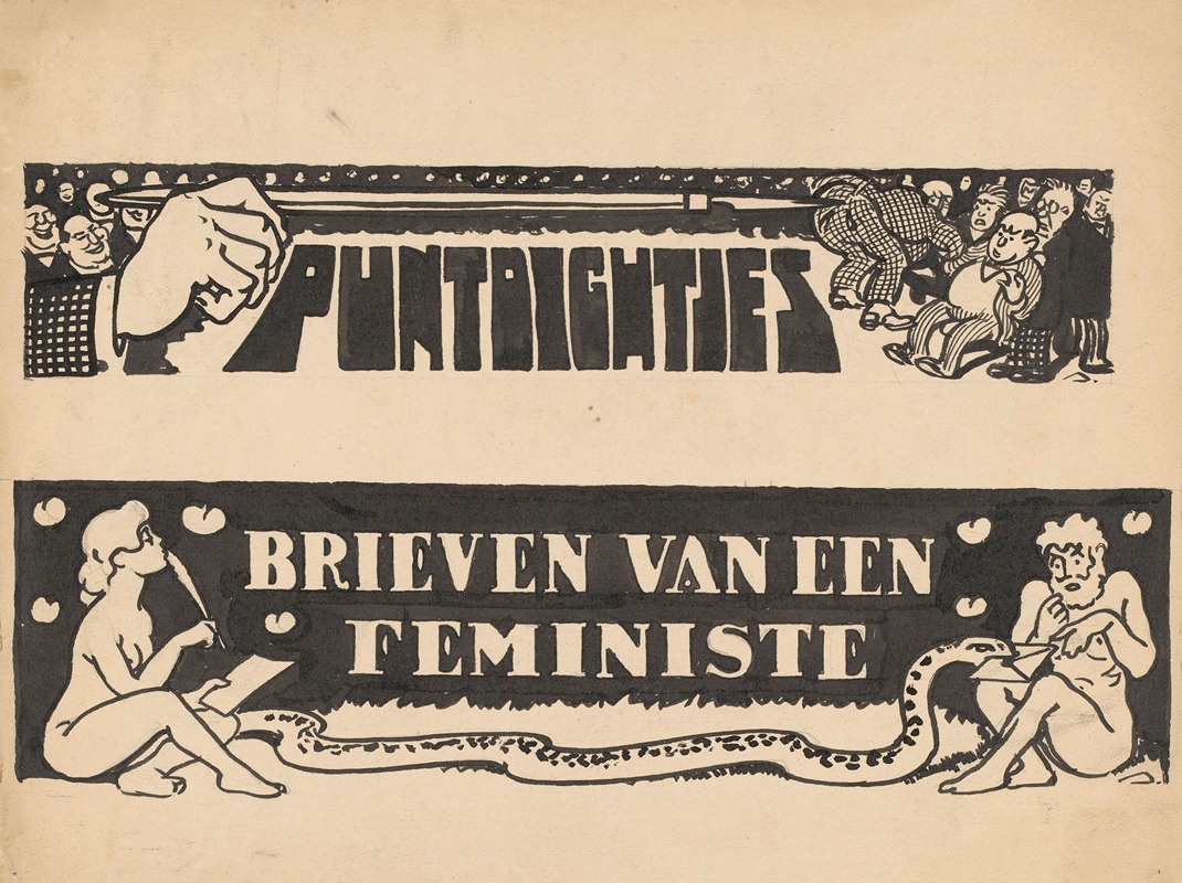 Patricq Kroon - Twee ontwerpen voor ‘Puntdichtjes’ en ‘Brieven van een Feministe’