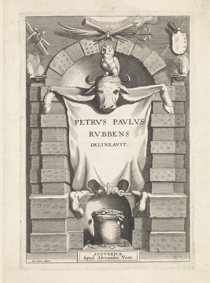 Paulus Pontius - Architectural niche with bull’s hide
