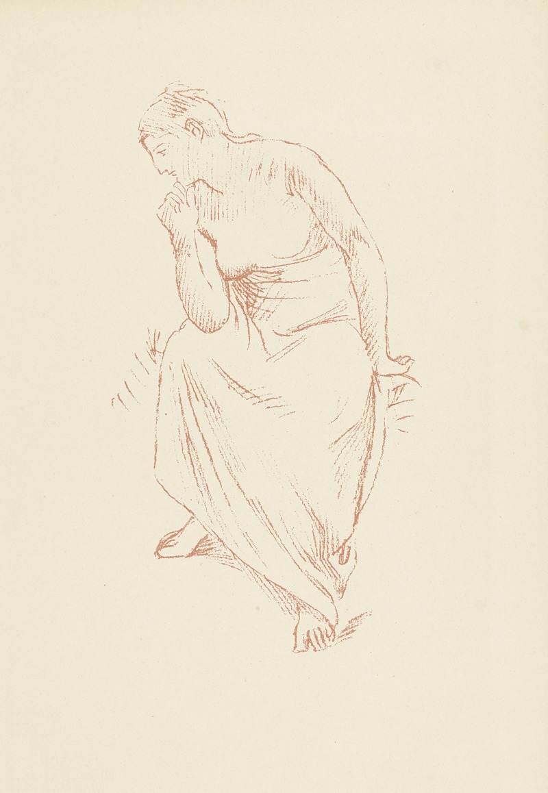 Pierre Puvis de Chavannes - Etude d’une femme nue assise à demi drapée