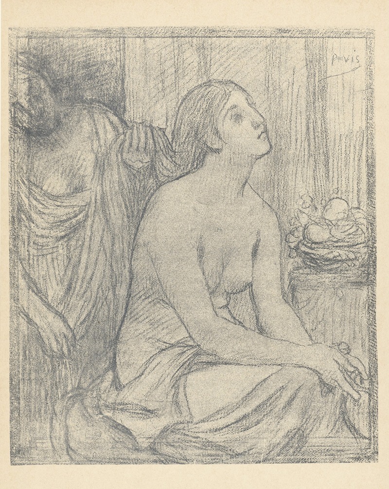 Pierre Puvis de Chavannes - Half-nude seated woman
