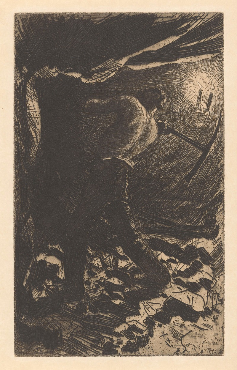Pieter Josselin de Jong - Mijnarbeider met bloot bovenlijf