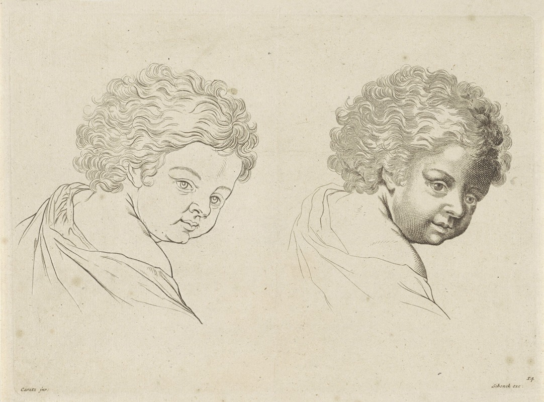 Peter Schenk the Elder - Study of the side of a child’s head