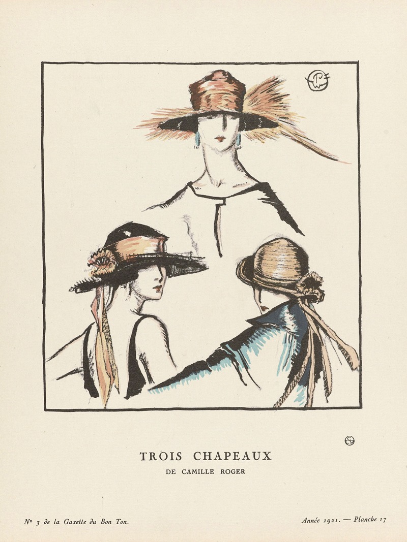 Porter Woodruff - Gazette du Bon Ton – Trois chapeaux, De Camille Roger