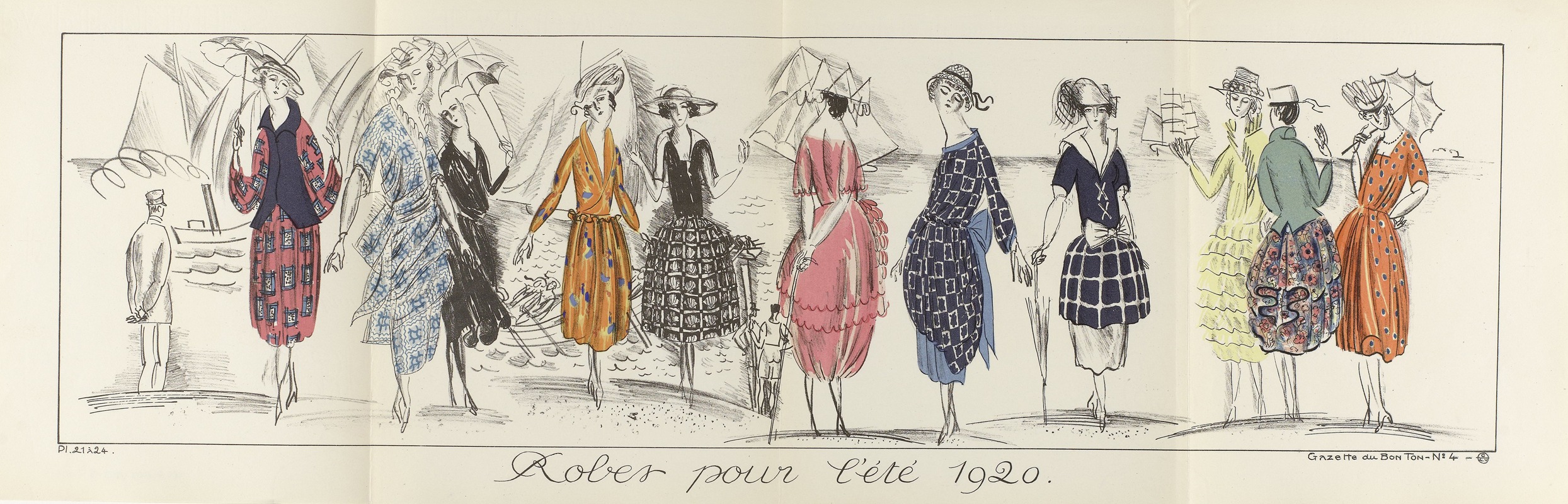 Raoul Dufy - Gazette du Bon Ton – Robes pour l’été 1920