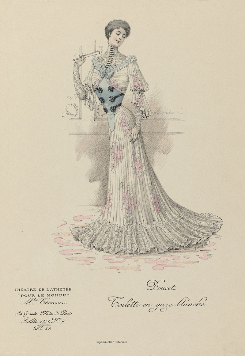 Rousselet - Les Grandes Modes de Paris – Doucet Toilette en gaze blanche