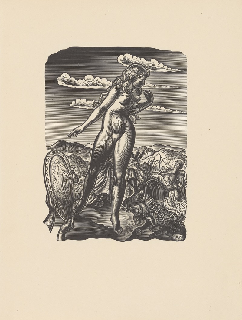 Valentin le Campion - Cupid aims his arrow at a woman