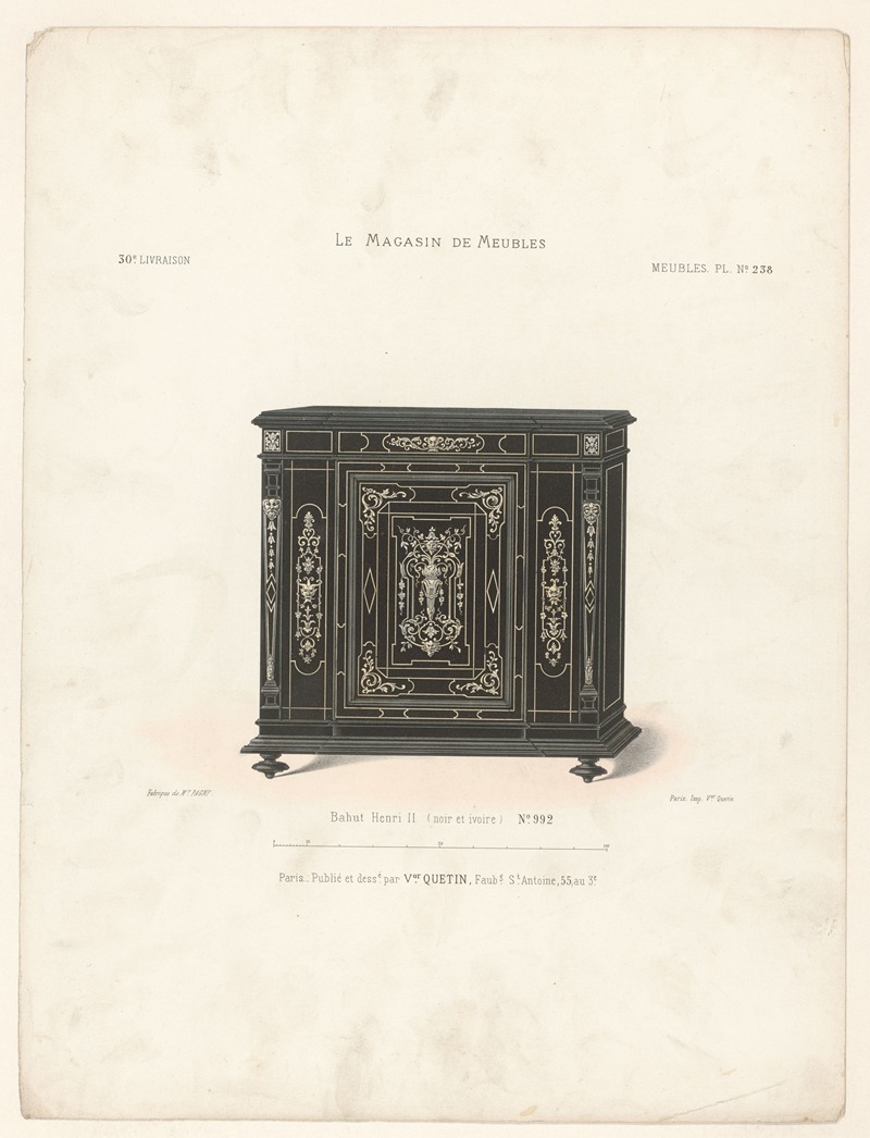 Victor Léon Michel Quétin - Bahut Henri II (noir et ivoire)