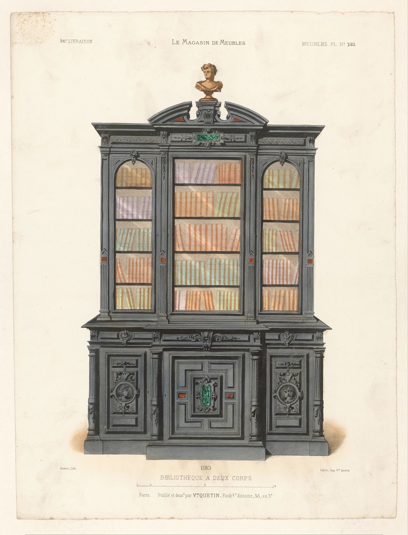 Victor Léon Michel Quétin - Bibliothèque a deux corps
